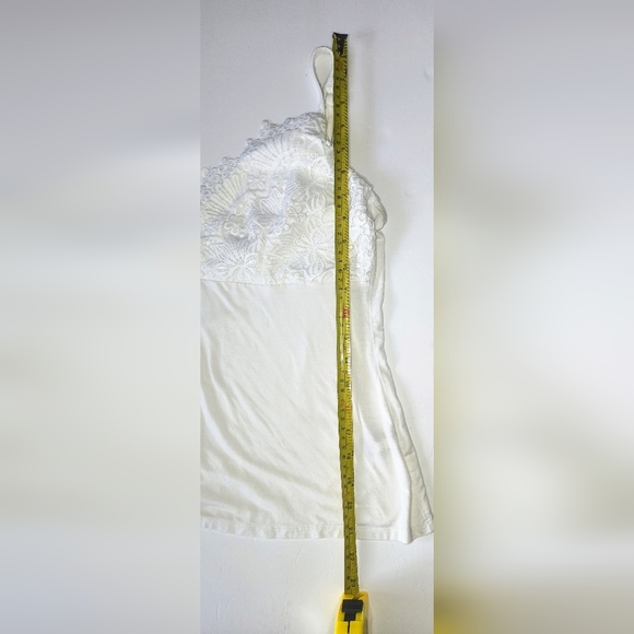 Boston Proper White Lace Fitted Spring Summer Vacation Camisole, M - Picture 6 of 9